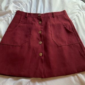 Size Small Women’s Maroon Button Down Skirt